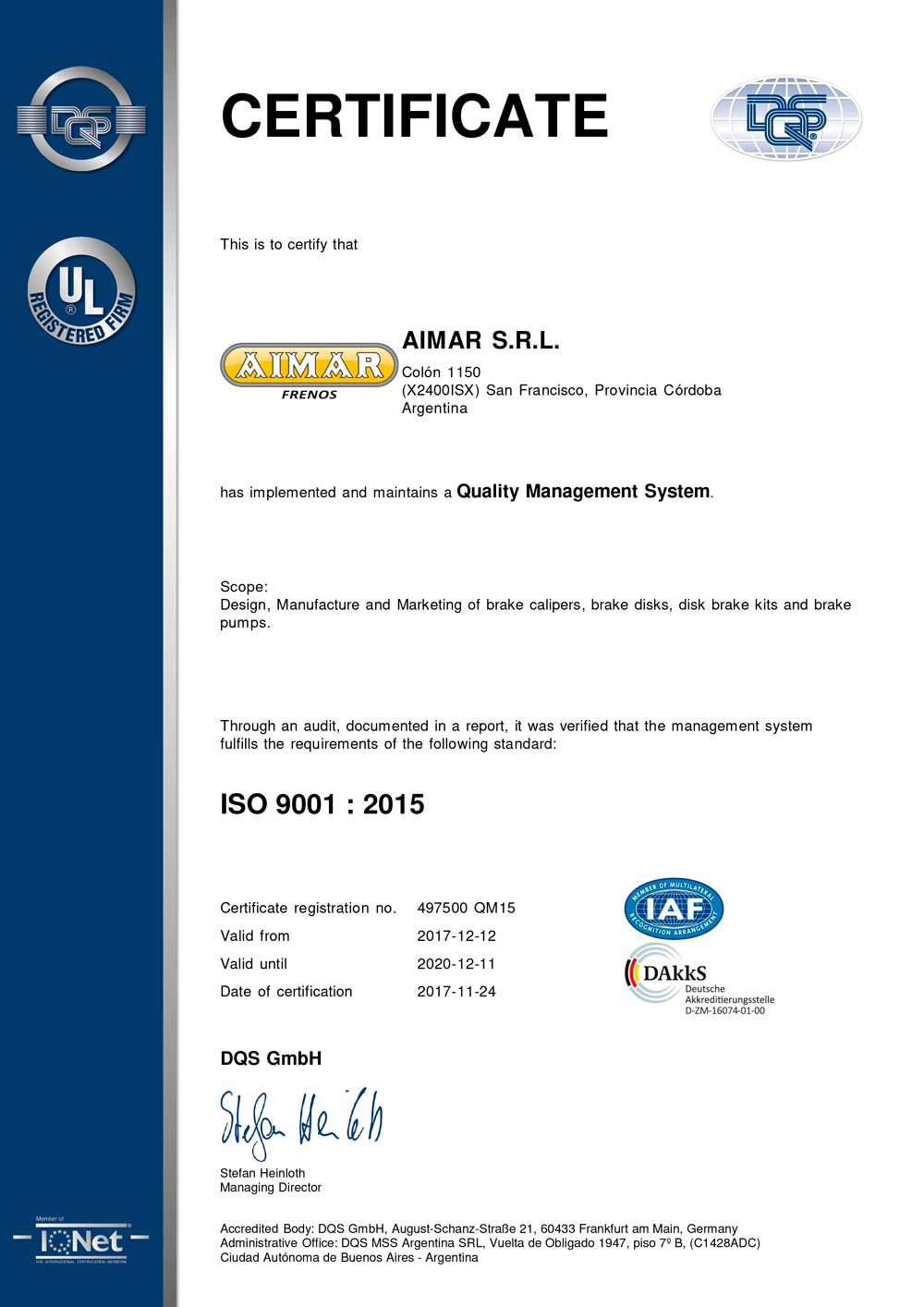 CERTIFICADO ISO 9001